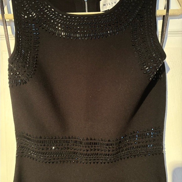 Black Knitted Dress with embroidered beads. - Picture 3 of 9